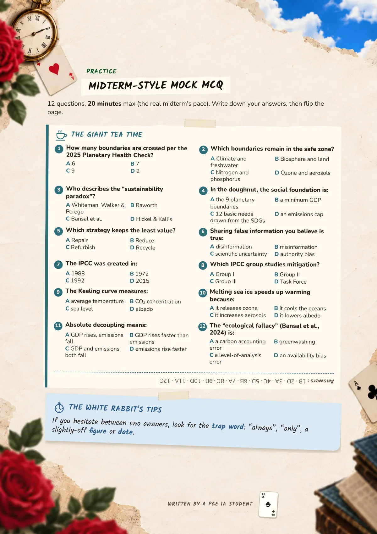 Page 22: Midterm-style mock MCQ