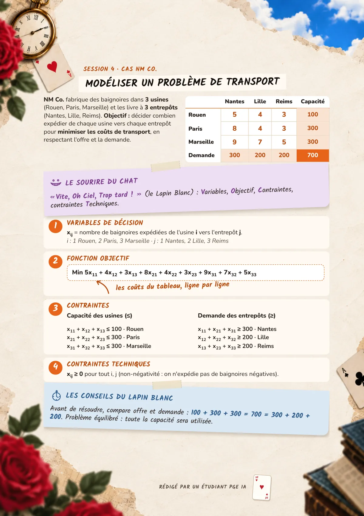Page 16 : Modéliser un problème de transport